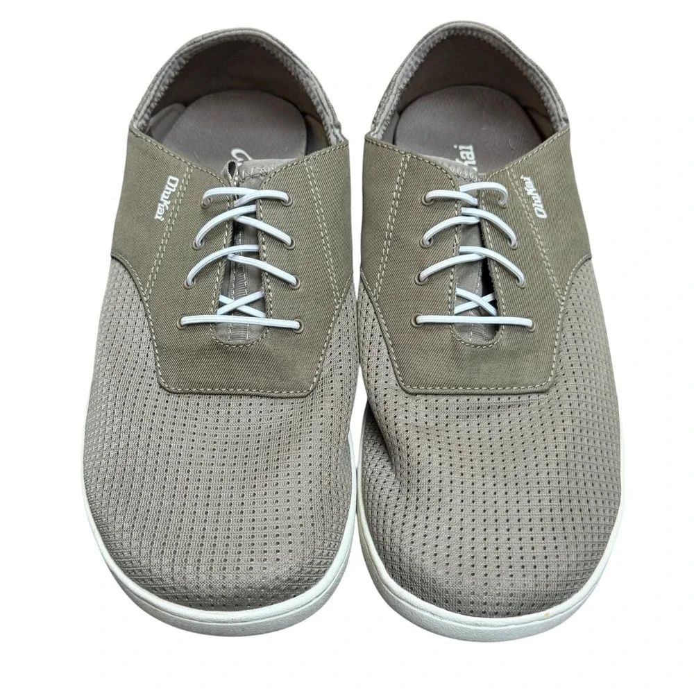 OluKai Shoes Men 10 Grey Nohea Moku Boat Shoe Sneaker Casual Breathable Comfort